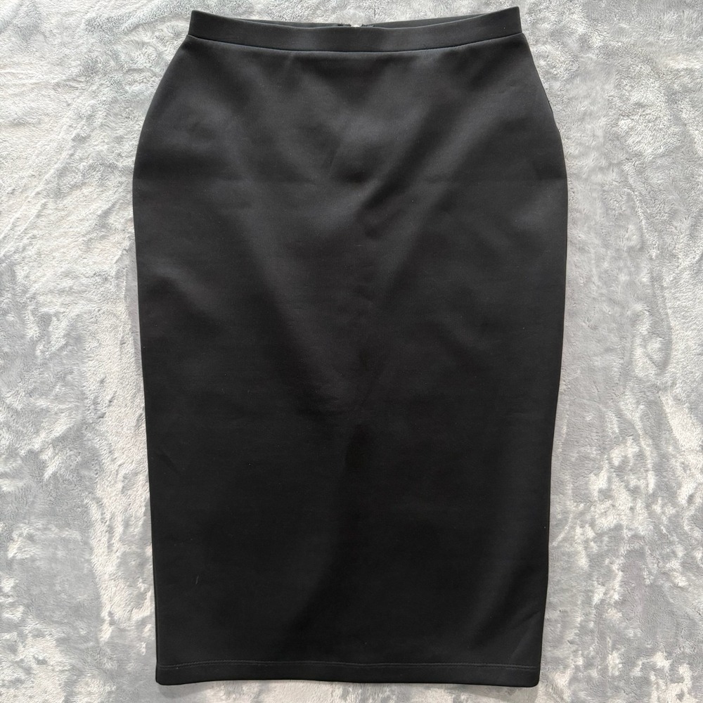 I Love Ronson Pencil Skirt Women XS Black Knee Length Stretch Minimalist